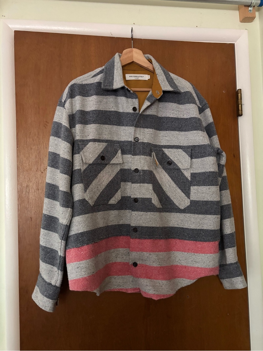 Mr. Completely striped shacket shirt jacket flannel cotton